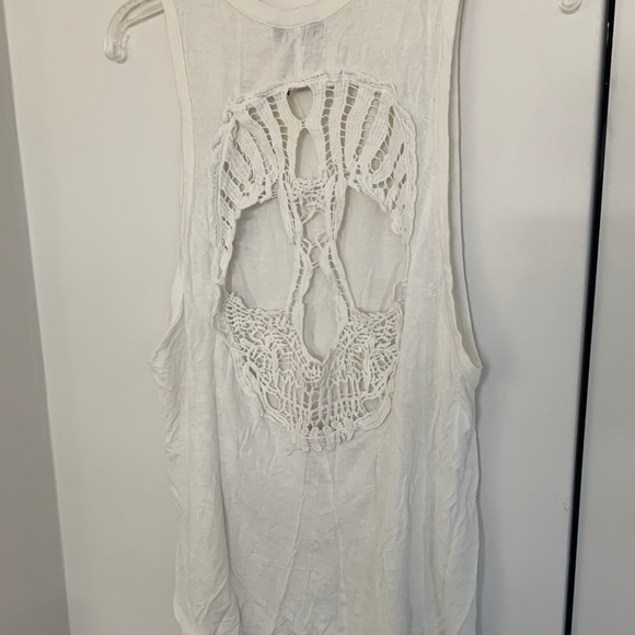 Nollie White Tank Top With Crochet Skull on Back - Picture 9 of 9